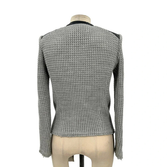 IRO Ceylona Blazer Jacket Leather Trimmed Gray‎ Size 38 US 6 - Picture 7 of 10